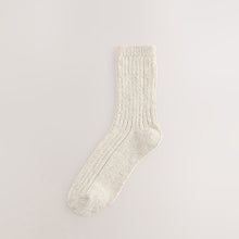 Load image into Gallery viewer, Tonal Neutral Thermal Wool Blend Ankle Socks 3 Pack With Silk