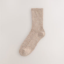 Load image into Gallery viewer, Tonal Neutral Thermal Wool Blend Ankle Socks 3 Pack With Silk