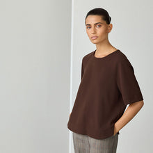 Load image into Gallery viewer, Chocolate Brown Short Sleeve Boxy T-Shirt