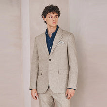 Load image into Gallery viewer, Neutral Tailored Fit N. Premium Linen Blend Texture Suit Jacket