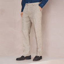 Load image into Gallery viewer, Neutral Tailored Fit Linen Blend Texture Suit Trousers