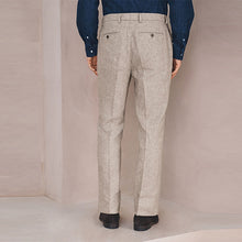 Load image into Gallery viewer, Neutral Tailored Fit Linen Blend Texture Suit Trousers
