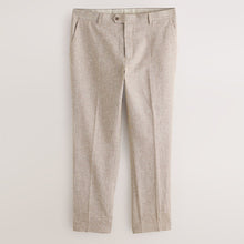 Load image into Gallery viewer, Neutral Tailored Fit Linen Blend Texture Suit Trousers