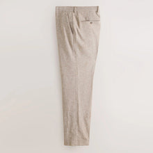Load image into Gallery viewer, Neutral Tailored Fit Linen Blend Texture Suit Trousers