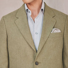 Load image into Gallery viewer, Green Tailored Fit N. Premium Linen Blend Texture Suit Jacket