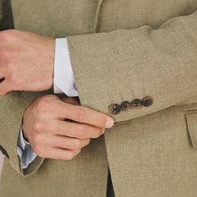 Load image into Gallery viewer, Green Tailored Fit N. Premium Linen Blend Texture Suit Jacket