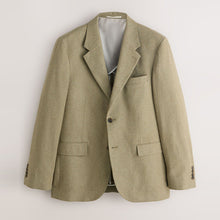 Load image into Gallery viewer, Green Tailored Fit N. Premium Linen Blend Texture Suit Jacket