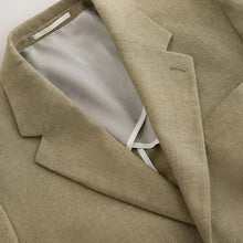 Load image into Gallery viewer, Green Tailored Fit N. Premium Linen Blend Texture Suit Jacket