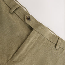 Load image into Gallery viewer, Green Tailored Fit Linen Blend Texture Suit Trousers