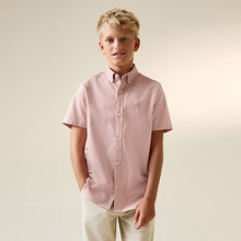 Load image into Gallery viewer, Pink Logo Short Sleeve Cotton Rich Oxford Shirt (5-10yrs)