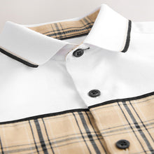 Load image into Gallery viewer, White Check Splice Short Sleeve Smart Shirt (3-12yrs)