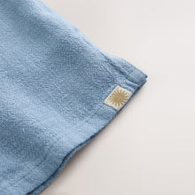 Load image into Gallery viewer, Blue Short Sleeves Linen Blend Revere Collar Shirt (3mths-6yrs)