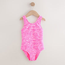 Load image into Gallery viewer, Pink Zebra Crinkle Swimsuit (3-12yrs)