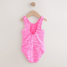 Load image into Gallery viewer, Pink Zebra Crinkle Swimsuit (3-12yrs)