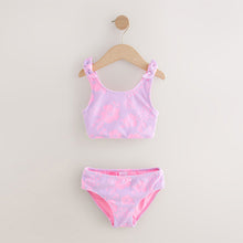 Load image into Gallery viewer, Lilac Purple Hibiscus Crinkle Bikini (3-12yrs)