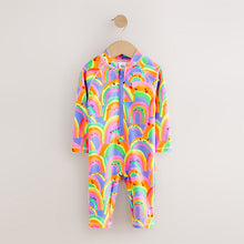 Load image into Gallery viewer, Purple Rainbow Long Leg Sunsafe Swimsuit (6mths-6yrs)