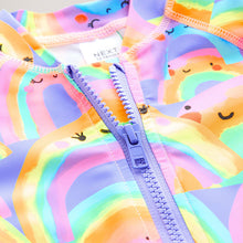 Load image into Gallery viewer, Purple Rainbow Long Leg Sunsafe Swimsuit (6mths-6yrs)