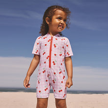 Load image into Gallery viewer, Pink Cherry Gingham Sunsafe Swimsuit (6mths-6yrs)