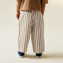 Load image into Gallery viewer, Tan/White Stripe Pull On Wide Trousers (3mths-6yrs)