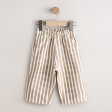 Load image into Gallery viewer, Tan/White Stripe Pull On Wide Trousers (3mths-6yrs)