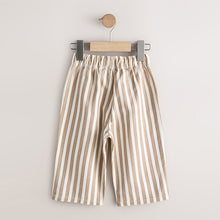Load image into Gallery viewer, Tan/White Stripe Pull On Wide Trousers (3mths-6yrs)