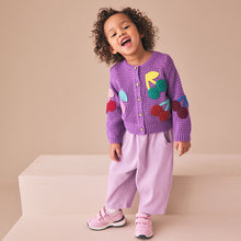 Load image into Gallery viewer, Purple Cherry Crochet Cardigan (3mths-6yrs)