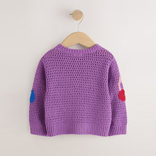 Load image into Gallery viewer, Purple Cherry Crochet Cardigan (3mths-6yrs)