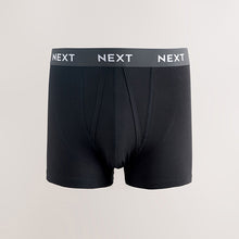 Load image into Gallery viewer, Blue/ Black Waistbands 5 Pack A-Front Cotton Rich Boxers