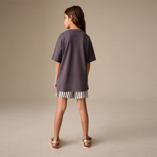 Load image into Gallery viewer, Charcoal Grey Butterfly Sequin Graphic T-Shirt (3-12yrs)