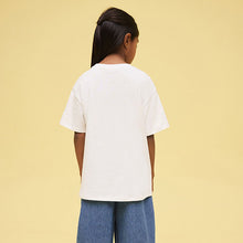 Load image into Gallery viewer, White Breakfast Oversized Graphic Print T-Shirt (3-12yrs)