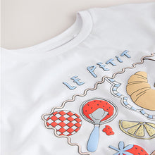 Load image into Gallery viewer, White Breakfast Oversized Graphic Print T-Shirt (3-12yrs)