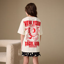 Load image into Gallery viewer, Ecru Bagel Oversized Graphic Print T-Shirt (3-12yrs)