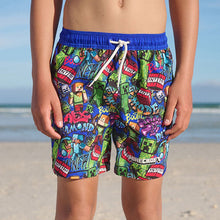 Load image into Gallery viewer, Navy Minecraft Swim Shorts (3-12yrs)