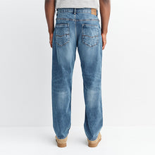 Load image into Gallery viewer, Mid Blue Straight Fit Authentic Stretch Denim Jeans