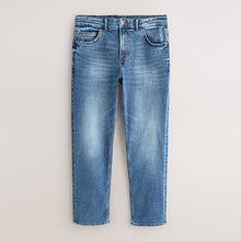 Load image into Gallery viewer, Mid Blue Straight Fit Authentic Stretch Denim Jeans