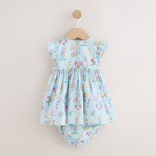 Load image into Gallery viewer, Blue Woven Baby Dress and Knickers Set 2 Piece (0mths-2yrs)