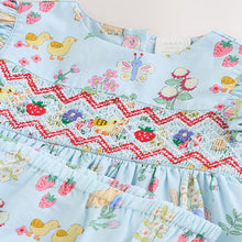 Load image into Gallery viewer, Blue Woven Baby Dress and Knickers Set 2 Piece (0mths-2yrs)