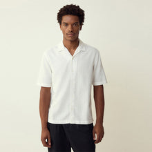 Load image into Gallery viewer, Ecru Regular Fit Textured Waffle Short Sleeve Shirt
