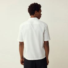 Load image into Gallery viewer, Ecru Regular Fit Textured Waffle Short Sleeve Shirt