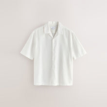 Load image into Gallery viewer, Ecru Regular Fit Textured Waffle Short Sleeve Shirt