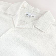 Load image into Gallery viewer, Ecru Regular Fit Textured Waffle Short Sleeve Shirt