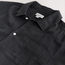 Load image into Gallery viewer, Black N.Premium Linen TENCEL™ Lyocell Blend Short Sleeve Shirt