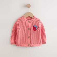 Load image into Gallery viewer, Pink Strawberry Baby Embroidered Back Cardigan (6mths-2yrs)