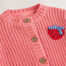 Load image into Gallery viewer, Pink Strawberry Baby Embroidered Back Cardigan (6mths-2yrs)