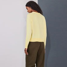 Load image into Gallery viewer, Butter Yellow Soft Touch V-Neck Cotton Rich Button Up Cardigan