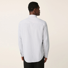 Load image into Gallery viewer, Grey Regular Fit Stripe Cotton Long Sleeve Shirt