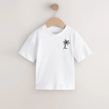 Load image into Gallery viewer, White Palm Tree Short Sleeve Small Graphic T-Shirt (3mths-6yrs)
