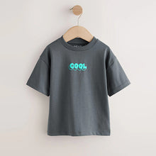 Load image into Gallery viewer, Charcoal Grey Cool Slogan Short Sleeve Small Graphic T-Shirt (3mths-6yrs)