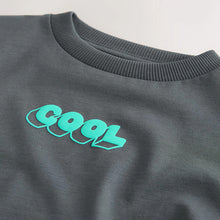 Load image into Gallery viewer, Charcoal Grey Cool Slogan Short Sleeve Small Graphic T-Shirt (3mths-6yrs)