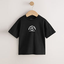 Load image into Gallery viewer, Black Smile Short Sleeve Small Graphic T-Shirt (3mths-6yrs)